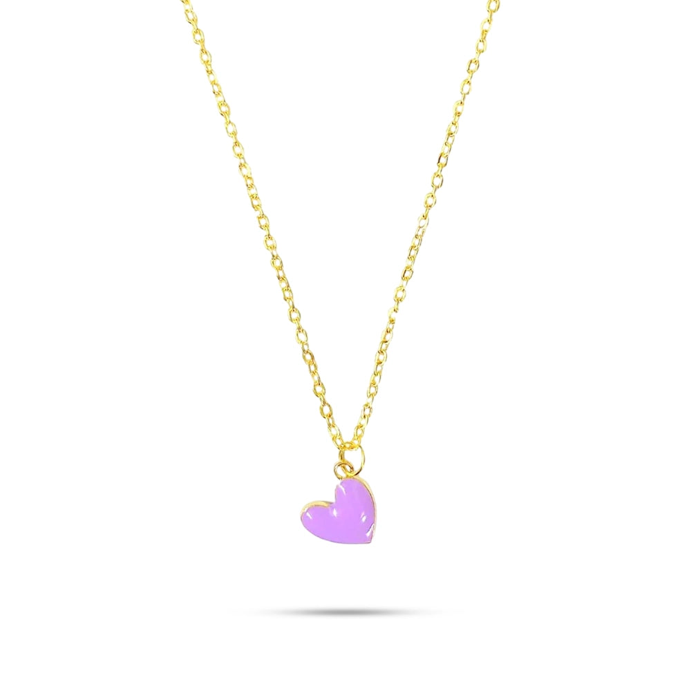 Purple Hanging Heart Chain Charm Pendant