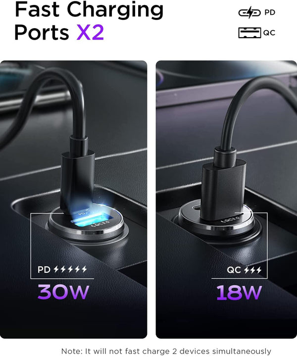 Compact Metal Dual Port Ultra Fast Car Charger