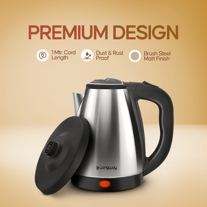 Kestro Electric Kettle 1500W 2ltr (Silver & Black)