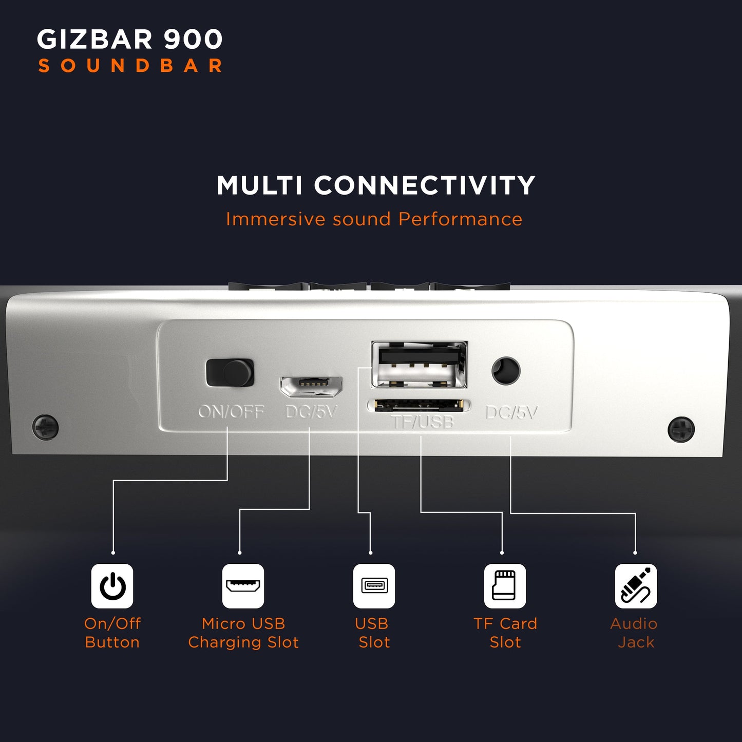 Gizbar 900 2.0 - Soundbar with 10W Speaker