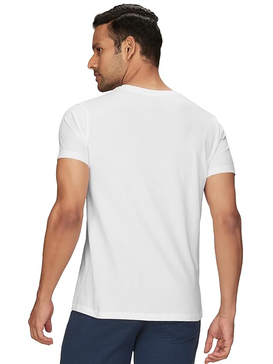 Cotton Men T-shirts Pitch Black and Polar White (Pack of 2)