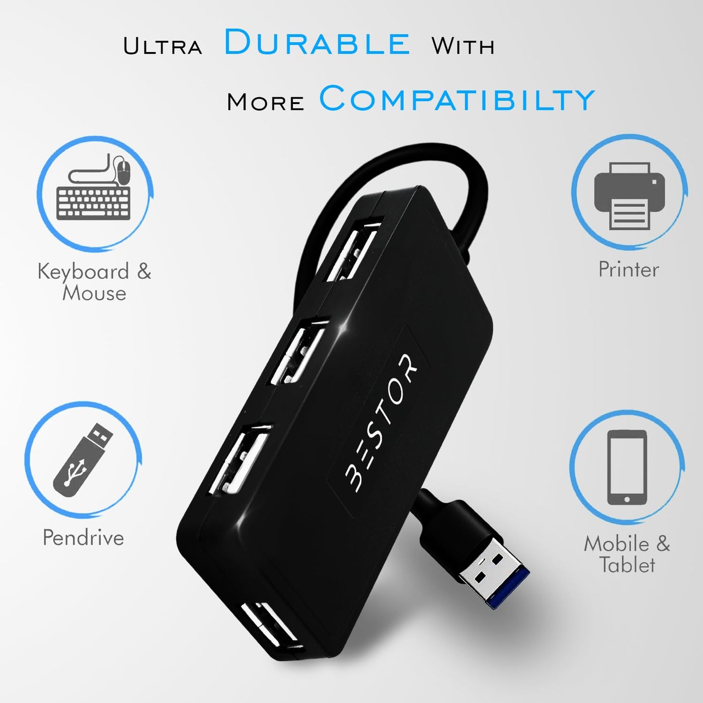 Multiport 4-in-1 USB Hub (Black)