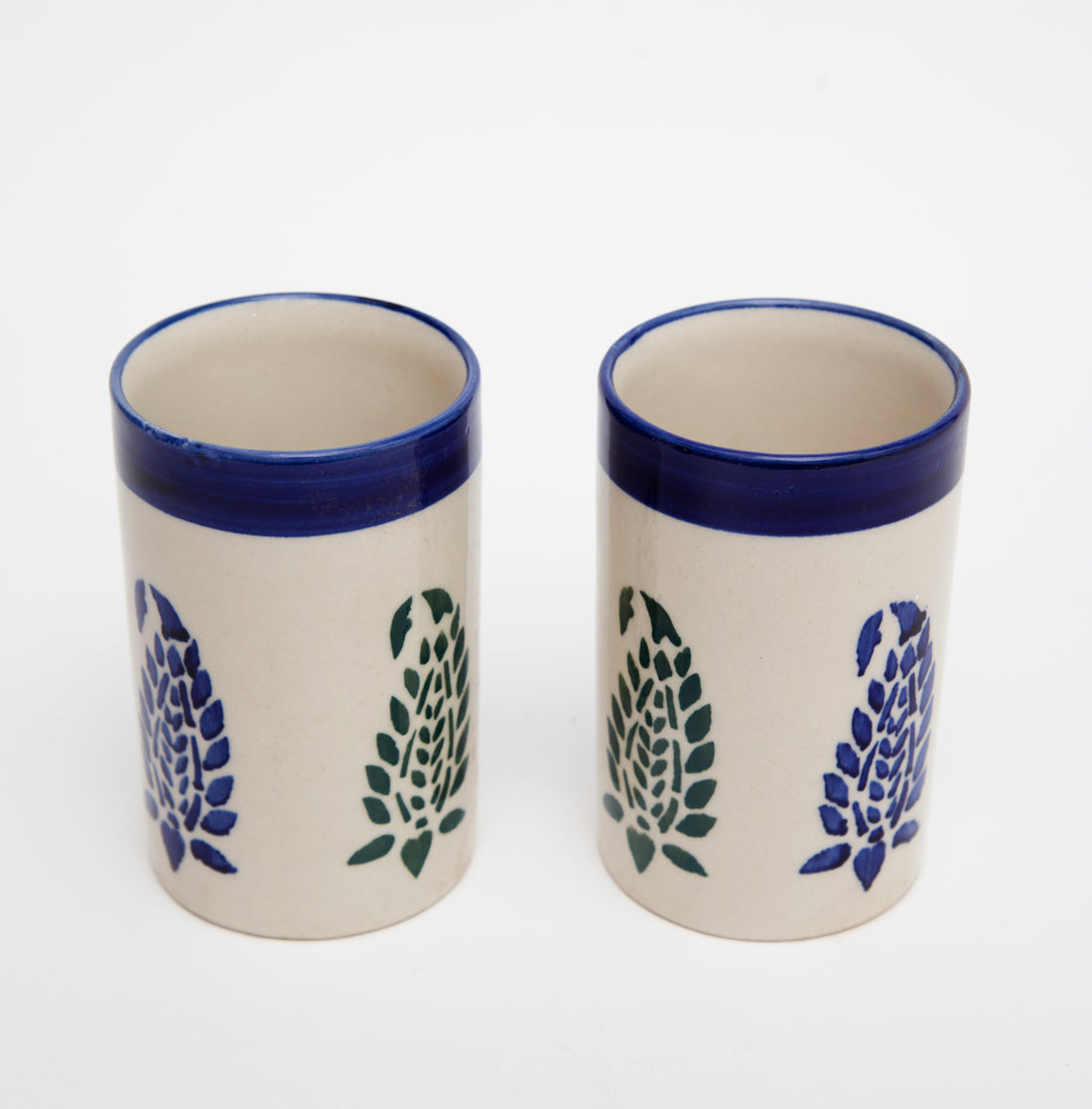 Mughal Design Ceramic Water Glass - (Set of 2)