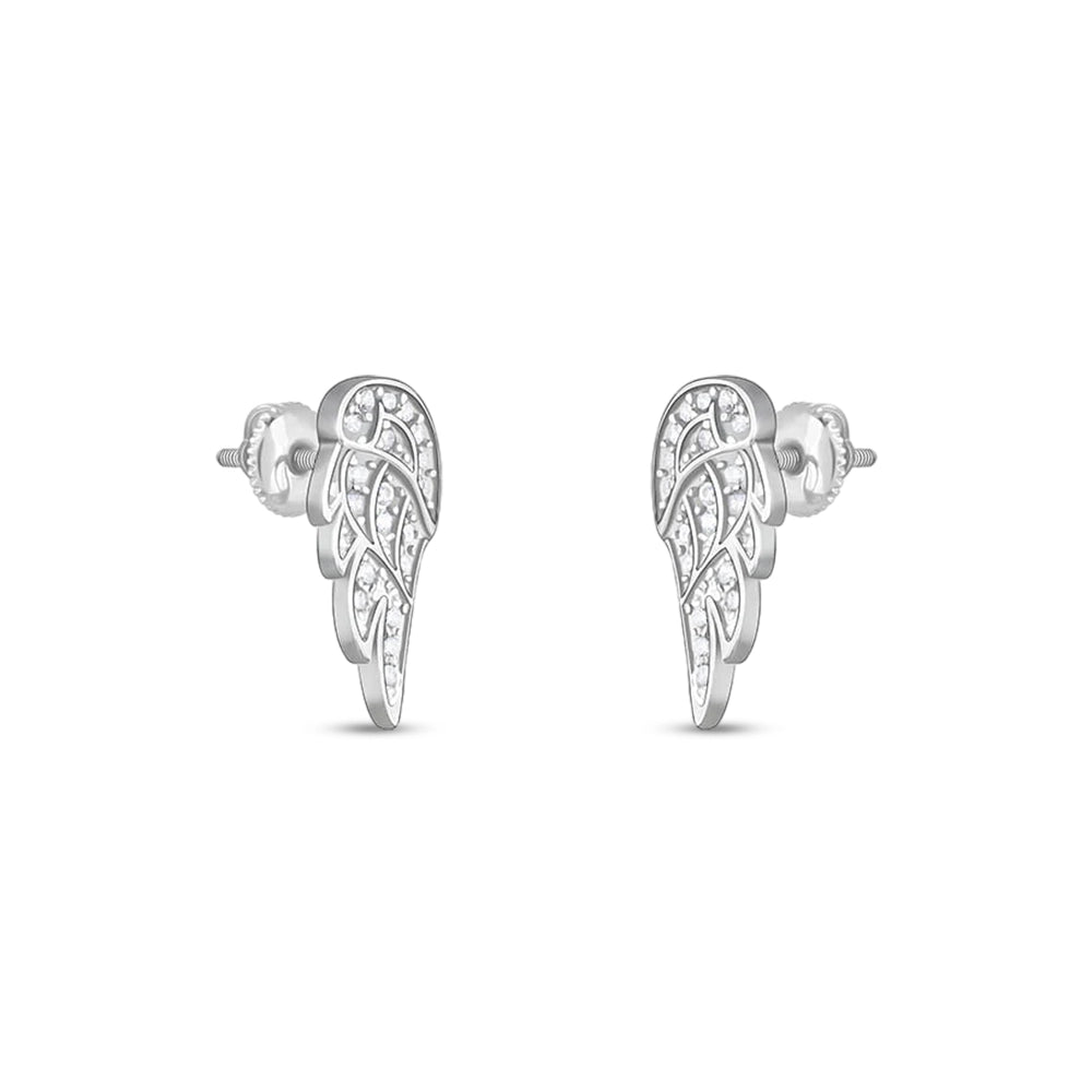 Silver Zircon Wing Earrings