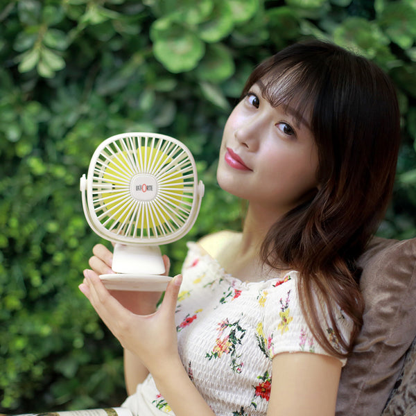 Rechargeable Clip Desk Fan with LED Lights