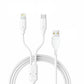 2 in 1 Charging Cable with Type C and Lightning (iPhone) Compatibility