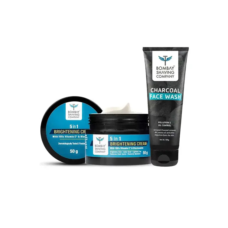 Charcoal Face Wash and Brightening Cream Combo
