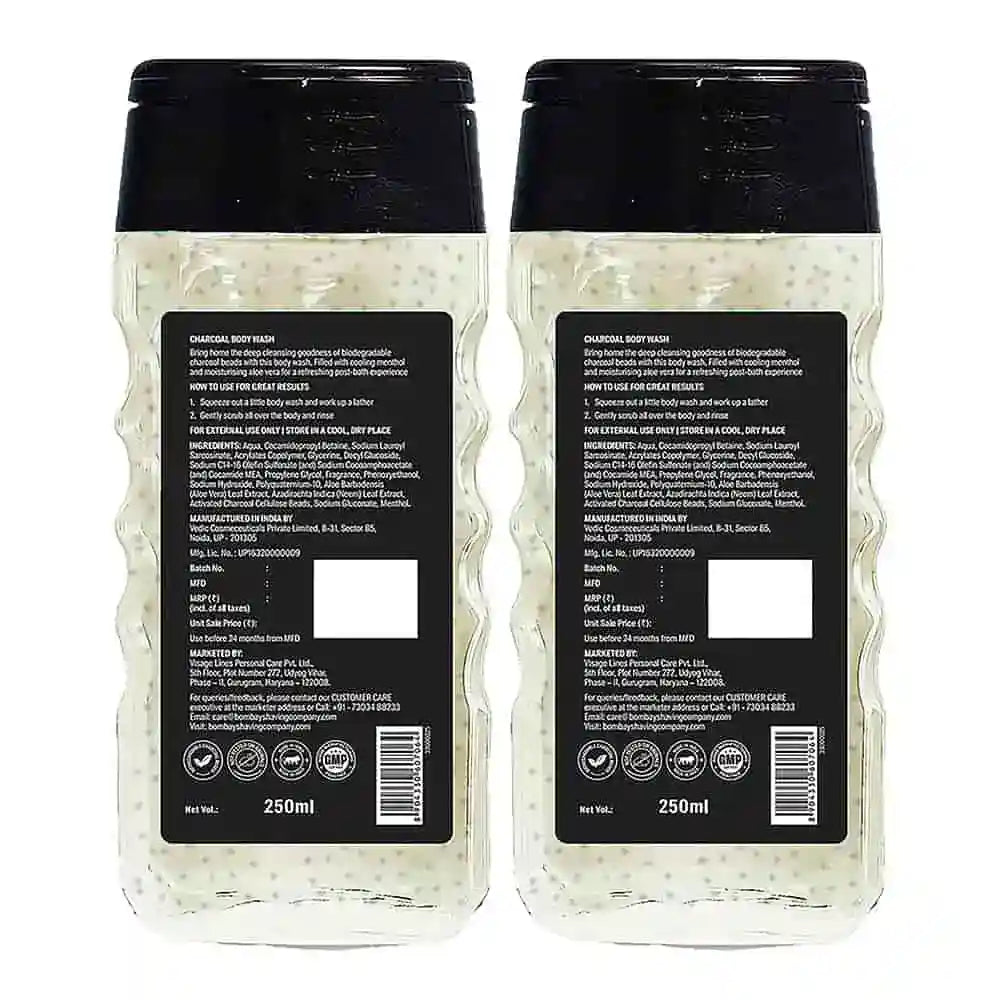 Charcoal Body Wash - (250ml x 2)