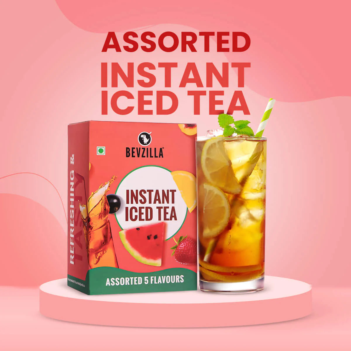 Assorted Flavour Intant Ice Tea Powders - 5 Sachets