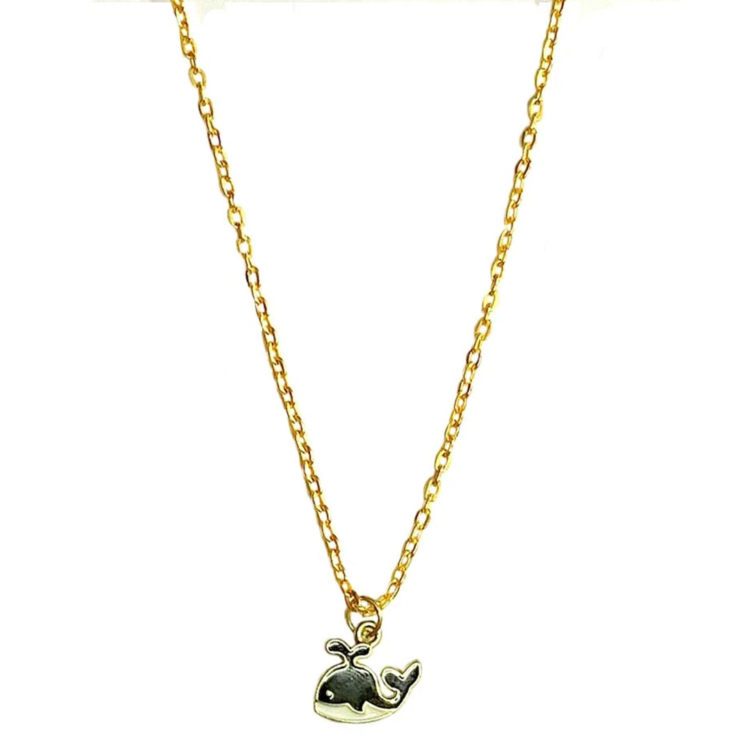 Black Dolphin Pendant Charm Necklace