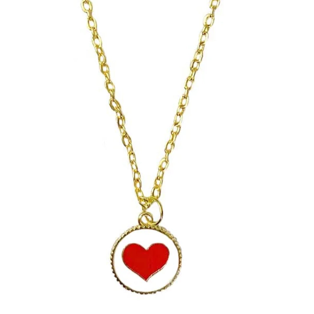 Red Heart Heart Chain Charm Pendant