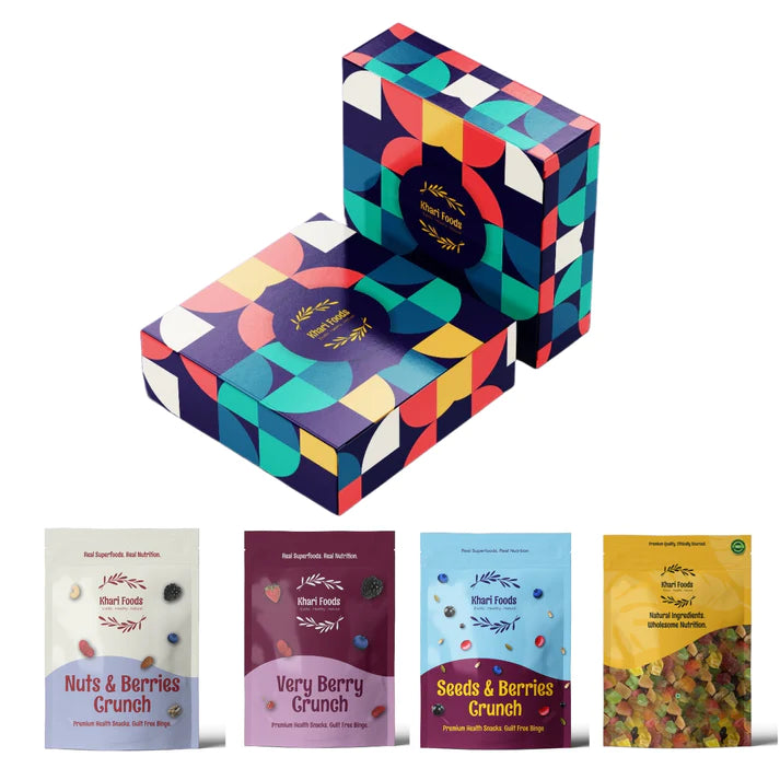 Seeds, Nuts, Berries and Dry Fruits Healthy Gift Box - 100g each