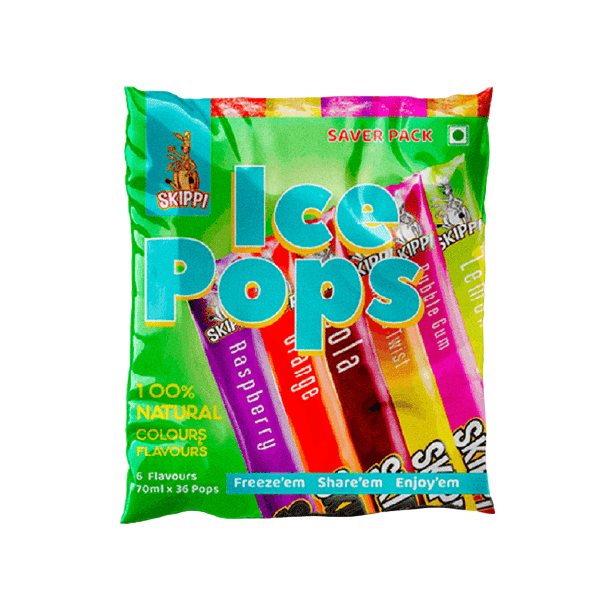 Assorted Flavour Saver Bag Natural Ice Pops - (32ml x 36)