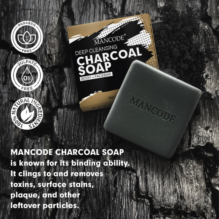 Charcoal Deep Cleansing Soap for Men - 125g each