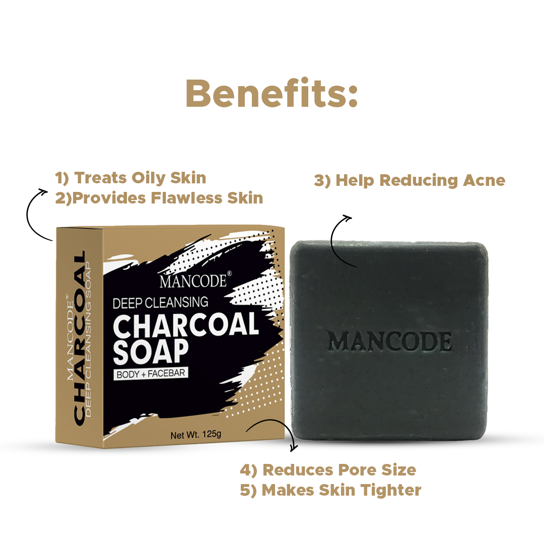 Charcoal Deep Cleansing Soap for Men - 125g each