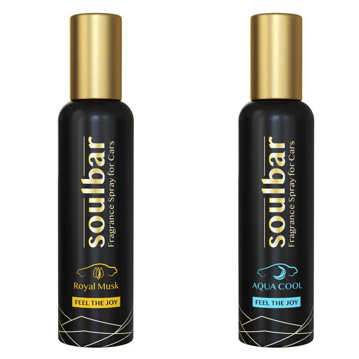 Royal Musk + Aqua Cool Car Perfume Spray - (80ml x 2)