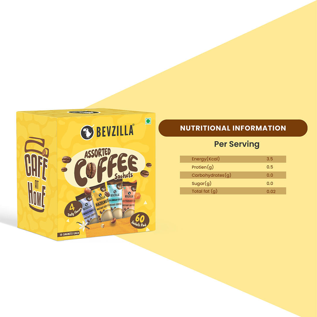 Assorted Flavoured Coffee Sachets - 2g each