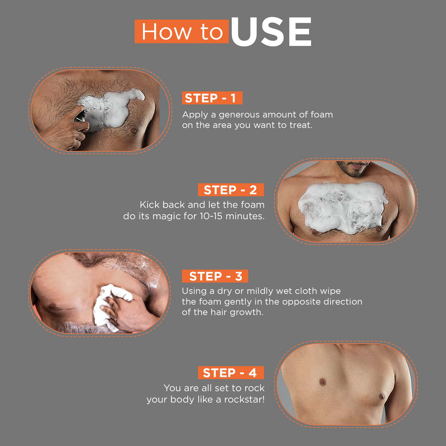 Hair Removal Cream Foam Spray for Men - 200ml