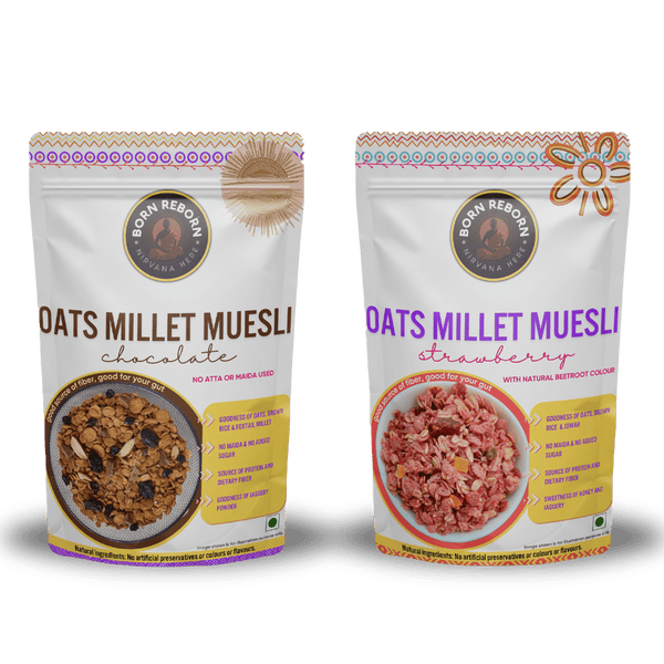 Strawberry and Chocolate Oats Millet Muesli Combo