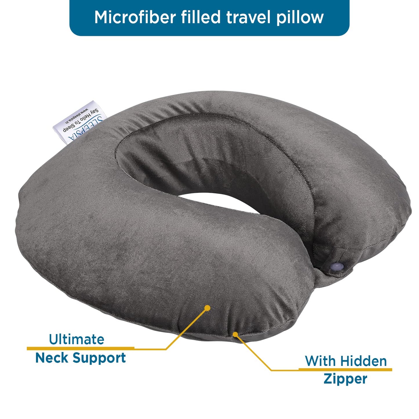 Microfiber Velvet Neck Travel Pillow